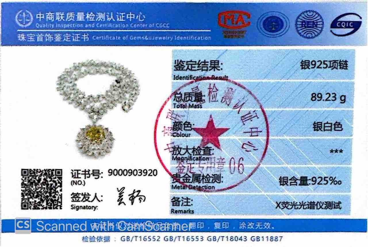 Marjan Sunflower Yellow Necklace In 925 Silver Certified High Quality Lab Grown Stones image number null